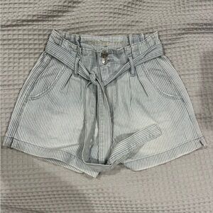 American Eagle Outfitters High Waist Striped Gray Shorts